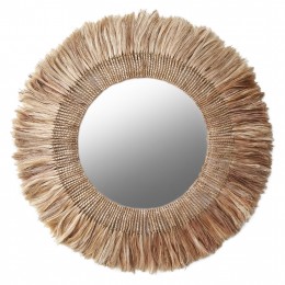 MIRROR ROUND WITH ABACA FIBER FRAME IN NATURAL COLOR 90x4x90Hcm.HM7736