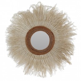 WALL MIRROR ROUND SISAL FIBER FRAME IN NATURAL COLOR 110x4x110Hcm.HM7744