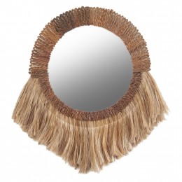 MIRROR ROUND WITH ABACA FIBER FRAME IN NATURAL COLOR 70x4x90Hcm.HM7804