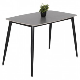 DINING TABLE RAVEN HM9854.03 CERAMIC TOP IN GREY MARBLE-BLACK METAL LEGS 117,5x67,5x76Hcm.