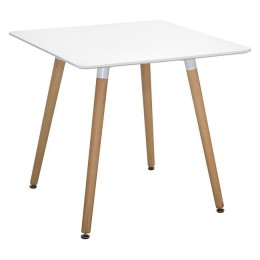 Dining Table Minimal HM0057.01 White  80x80x74 cm with wooden legs oak