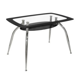 Dining Table Norris 120Χ75Χ75cm HM0086.02 Glass Black