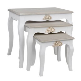 Coffee Table 3 pieces Wooden Melody HM7006.02 white/grey patina