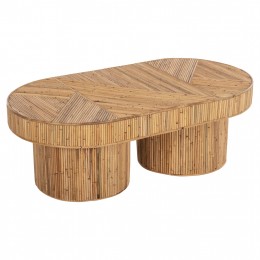 COFFEE TABLE OVAL TOP GATSBY HM9870 RATTAN IN NATURAL COLOR 110x59x39Hcm.