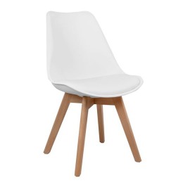 Chair Vegas HM0033.01 with wooden legs and white seat 47x56,6x82Υ cm