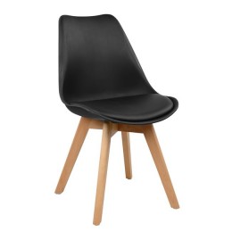 Chair Vegas HM0033.02 with wooden legs and black seat 47x56,6x82Υ cm