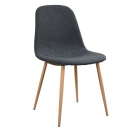 Dining chair Leonardo HM00100.10 with metallic legs and grey fabric 45x54x84Υ cm