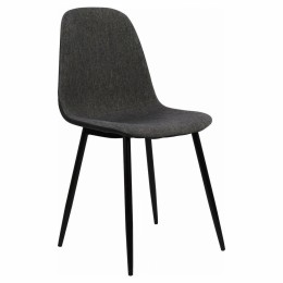 Dining chair Leonardo HM00100.16 with metallic legs and dark grey fabric 52x43x88
