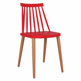 Dining chair HM8052.07 Vanessa red with metallic legs 42,5x47x81,5cm