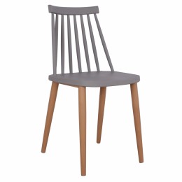 Dining chair HM8052.10 Vanessa grey with metallic legs 43x46,5x82cm