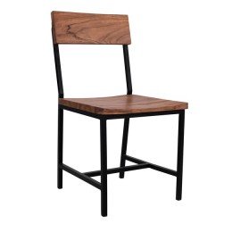 Chair HM8179 from metal and solid acacia wood natural 45,5x43,5x85,5 cm