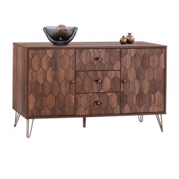 Buffet Philippa HM8675 in walnut color with gold 140x39x80cm