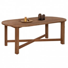 DINING TABLE KUTAI HM9640 RECYCLED TEAK WOOD IN NATURAL COLOR 200x90x75Ηcm.