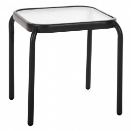 OUTDOOR SIDE TABLE SQUARE DIDO HM5975.01 METAL IN ANTHRACITE-GLASS 41x41x43Hcm.
