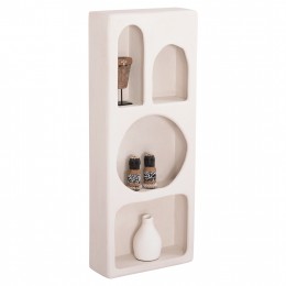 WALL RACK SERIES SANTORINI HM18069 MDF IN OFF-WHITE COLOR 47,5x18x120Hcm.