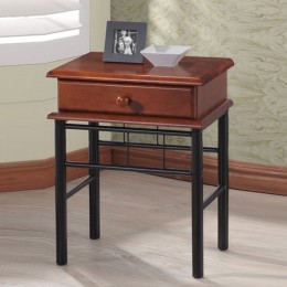 Bedside table Doga HM307 from metal and wood with 1 drawer 45x43x58cm