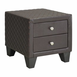 Bedside table Elda HM595.01 with 2 drawers from brown matte PU 45x39x45cm