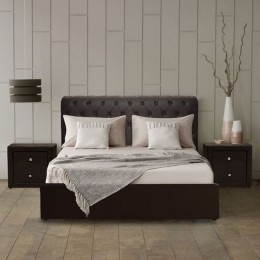 Bed Mone HM321.01 T. Chesterfield with storage space Brown PU 150x200 cmΈνα στιβαρό και εντυπωσιακό κρεβάτι άριστης 