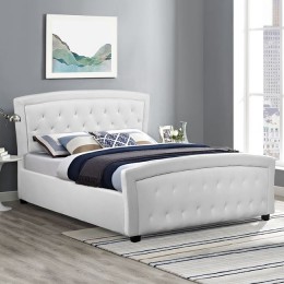 Bed Odelia with white PU HM550.01 150x200 cm