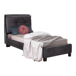 Bed Riley HM561.01 90x200 cm with fabric velvet Grey