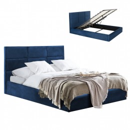 BED BRILEY HM583.08 BLUE VELVET WITH STORAGE SPACE 160X200cm.
