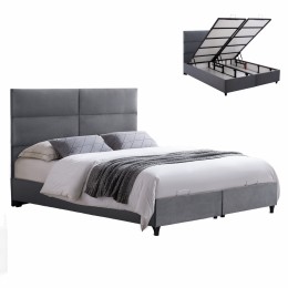 GRAY VELVET BED WITH STORAGE SPACE MILO HM622.10 FOR MATTRESS 160x200 cm.