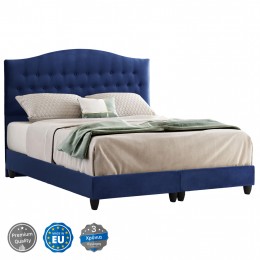 HM638.05 bed MALENA, blue velvet, 150x200