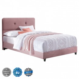 Bed HM648.12 DOLORES, dusty pink velvet, 120x200