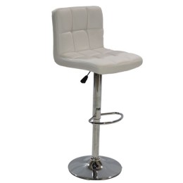 Bar Stool Diana HM202.02 White PU with back and gas lift