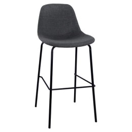 Stool with metallic frame and fabric in grey color 47x50x106cm HM8579.10