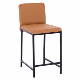 METAL STOOL WITH LEATHER TAN HM5801 40x46x86Y cm.