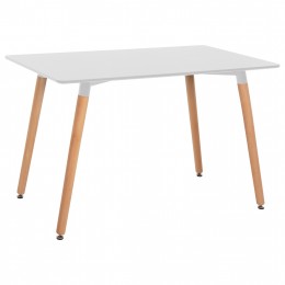 DINING TABLE MINIMAL HM8581.01 WHITE MDF-BEECH WOOD LEGS IN NATURAL COLOR 120Χ60X74Hcm.