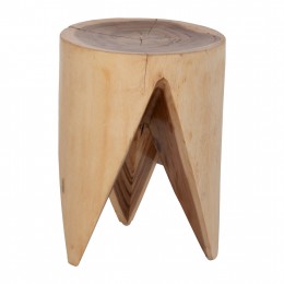 STOOL ONYX HM9755 SOLID SUAR WOOD IN NATURAL COLOR-CLAW SHAPE Φ30Χ40Hcm.