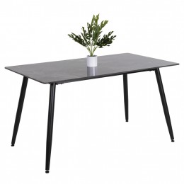 DINING TABLE RAVEN HM9856 CERAMIC TOP IN ANTHRACITE MARBLE-BLACK METAL LEGS 140x80x76Hcm.