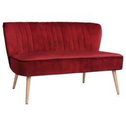 Velvet 2seater sofa Andy HM8401.06 in red color 128x70x77 cm.