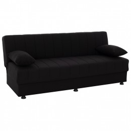 Hm3239.01 ANDRI three-seater sofa-bed, black fabric, short legs, without arms