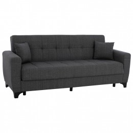 HM3242.03 sofa-bed, storage space, grey, 225x84x88cm, tall back