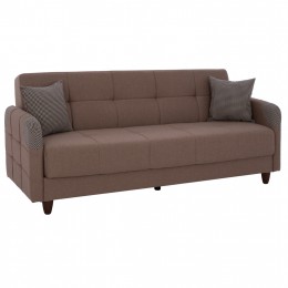 HM3245.01- Three-seater sofa-bed, beige, with arms and storage space