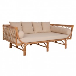 DAYBED-SOFA ALIKI HM9658 RATTAN IN NATURAL-BEIGE CUSHIONS  200x100x86Hcm.