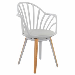 Dining chair HM8049.01 Anais White with wooden legs 60x61x85,5 cm
