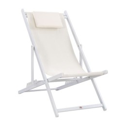 Professional Deckchair Alu White with pillow White HM5076.04 59,5x99x97cm
