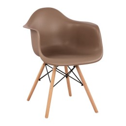 Armchair with wooden legs & seat cappuccino Mirto HM005.45 61x59,5x82,5 cm
