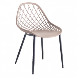 CHAIR POLYPROPYLENE HM9524.03 IN CAPPUCCINO COLOR WITH BLACK METAL LEGS 52x53x82Hcm.