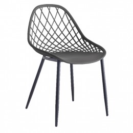 CHAIR POLYPROPYLENE HM9524.10 IN GREY COLOR WITH BLACK METAL LEGS 52x53x82Hcm.
