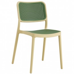 CHAIR POLYPROPYLENE HM5934.04 BEIGE AND OLIVE GREEN 41x49x102Hcm.