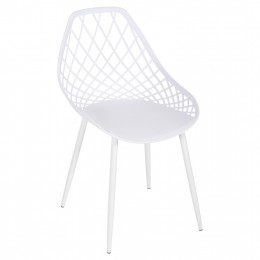 CHAIR POLYPROPYLENE LIO HM9524.11 IN WHITE COLOR WITH WHITE METAL LEGS 52x53x82Hcm.