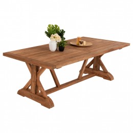 OUTDOOR CROSS LEG DINING TABLE HM5964 RECYCLED TEAK WOOD IN NATURAL COLOR 240x100x75Hcm.