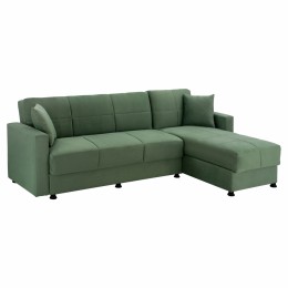 REVERSIBLE SOFA-BED WITH 2 STORAGE SPACES HM3135.13 GREEN 246x153x80 cm.