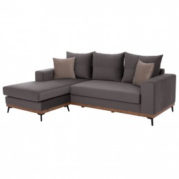 PORTOFINO corner sofa, gray, high leg, 2pcs, interchangeable, stain-resistant, and water-repellent fabric