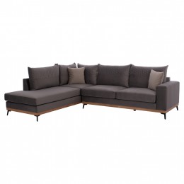 MESINA corner sofa, gray, high leg, 2pcs, right corner, stain-resistant and water-repellent fabric